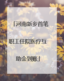 河南新乡首笔职工住院医疗互助金到账